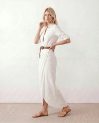 Dakota | V-Neck Button-Front Maxi Dress