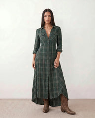 Marilena V-Neck Button-Front Maxi Dress