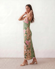 Milota V-Neck Low Back Maxi Dress