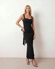 Aline Backless Open Back Maxi Dress