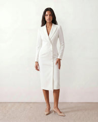 Blazer Button-Front Midi Dress