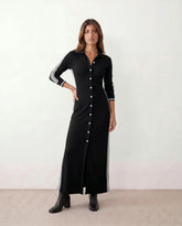 Cinthya V-Neck Button-Front Maxi Dress