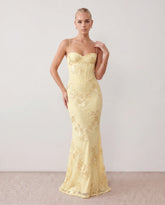 Ionela Mermaid Spaghetti Strap Maxi Dress with Lace-Up Back