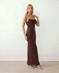 Sage | Strapless Square Neck Maxi Dress