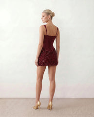 Sequin Corset Basque Mini Dress