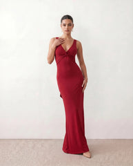 Vendula V-Neck Backless Maxi Dress