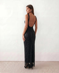Faye | Sequin Low Back Maxi Dress