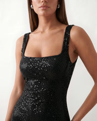 Faye | Sequin Low Back Maxi Dress