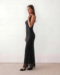 Faye | Sequin Low Back Maxi Dress