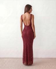 Faye | Sequin Low Back Maxi Dress