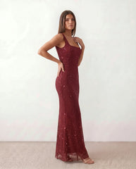 Faye | Sequin Low Back Maxi Dress