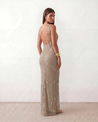 Faye | Sequin Low Back Maxi Dress