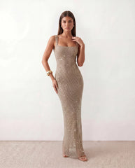 Low Back Sequin Gown