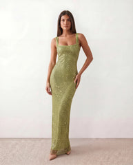 Faye | Sequin Low Back Maxi Dress