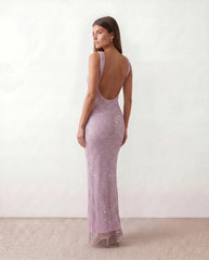 Faye | Sequin Low Back Maxi Dress