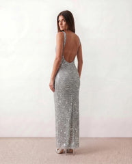 Faye | Sequin Low Back Maxi Dress