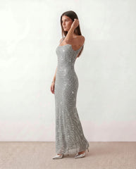 Faye | Sequin Low Back Maxi Dress