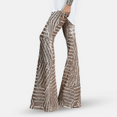 High-Waisted Sequin Trousers
