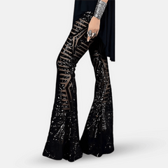High-Waisted Sequin Trousers