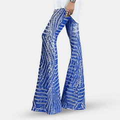 High-Waisted Sequin Trousers