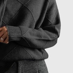 Angela | Geometric Turtleneck Sweater