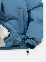 Genevieve | Cropped Shawl-Collar Puffer Jacket