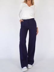 High-Waisted Straight-Leg Trousers