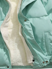 Genevieve | Cropped Shawl-Collar Puffer Jacket