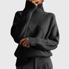 Angela | Geometric Turtleneck Sweater
