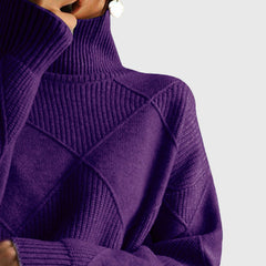 Angela | Geometric Turtleneck Sweater