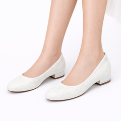 Bianca Rivers White Lace Bridal Flats
