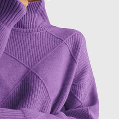 Angela | Geometric Turtleneck Sweater