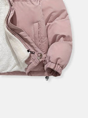 Genevieve | Cropped Shawl-Collar Puffer Jacket
