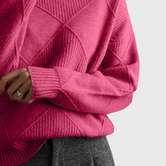 Angela | Geometric Turtleneck Sweater