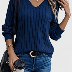 Celestinah | Cozy Ribbed V-Neck Sweater