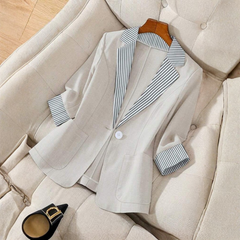Juniper | Polished Striped Contrast Blazer