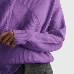 Angela | Geometric Turtleneck Sweater