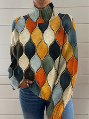 Anna | Abstract Wavy Line Print Sweater