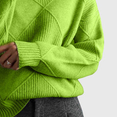 Angela | Geometric Turtleneck Sweater