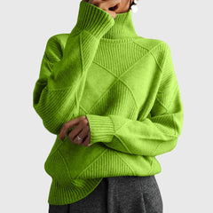 Angela | Geometric Turtleneck Sweater