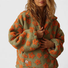 Delysanne | Chic Half-Zip Floral Sweater