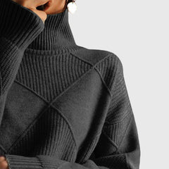 Angela | Geometric Turtleneck Sweater