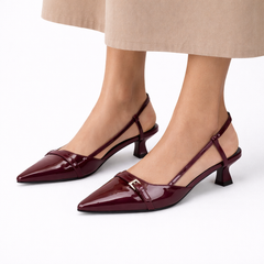 Lucia Marsh Patent Slingback Heels