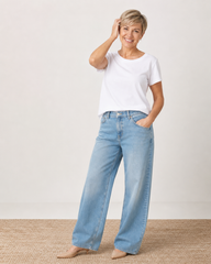 Low-Rise Blue Jeans