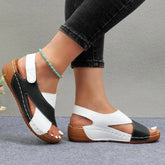 Camila Torres Wedge Color-Block Slingback Sandals