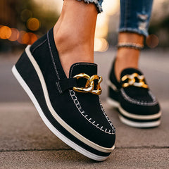 Alessandra Wells Platform Chain Detail Loafers