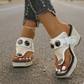 Paloma Reed Platform Button-Detail Sandals