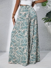 High-Waisted Floral Trousers