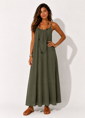 Women's Strapless Backless Long Loose Home Dress Comfortable Sleepwear Casual Maxi Dress