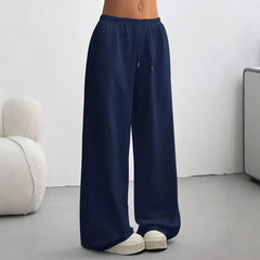 Wide-Leg Blue Sweatpants